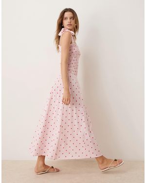 esmé studios – gesmoktes maxi-strandkleid - Pink