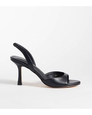 London Rebel Nora Peep Toe High Heeled Sandals - Black