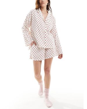 Lindex Top De Pijama Con Estampado De Corazones De Sirsaca De - Blanco