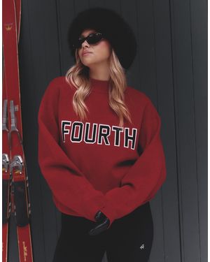 4th & Reckless X felicia wedin – apres ski – jacquard-strickpullover - Rot