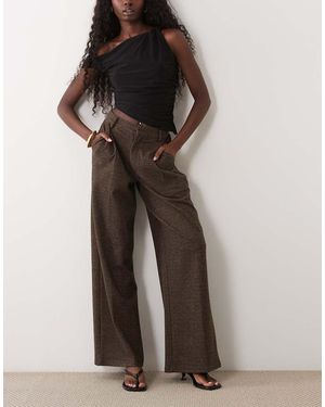 ASOS Mix & Match Geborstelde Broek Met Wijde Pijpen - Bruin
