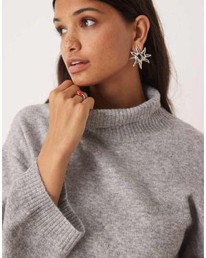 Glamorous Maglione Oversize Con Maniche Ampie - Grigio
