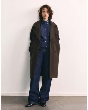 Pull&Bear Cappotto Doppiopetto Bordeaux - Blu
