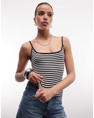 Monki Scoop Neck Tank Top - Blue