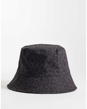 ASOS Leopard Print Bucket Hat - Black