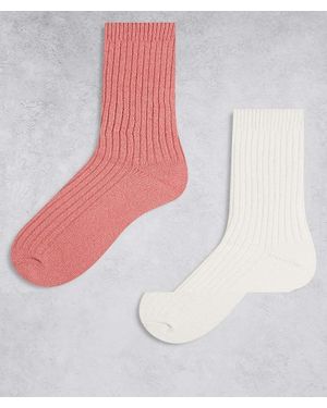 Cotton On 2 Pack Crew Socks - Pink