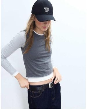 Stradivarius Triple Garment Long Sleeve T-shirt - Blue