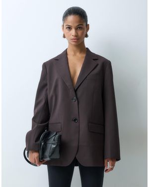 ARKET Blazer en laine mélangée foncé - Gris