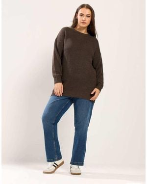Yours Clothing Essential Knitted Jumper - Blue