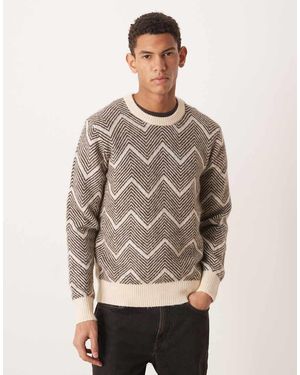 SELECTED Textured Knit Jumper - Grey