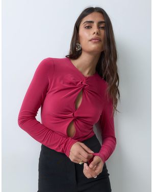 ASOS Body mit wickelfront und langen ärmeln - Rot