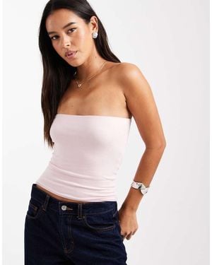Hollister Top A Fascia Double-Face A Quadretti Con Risvolto - Bianco