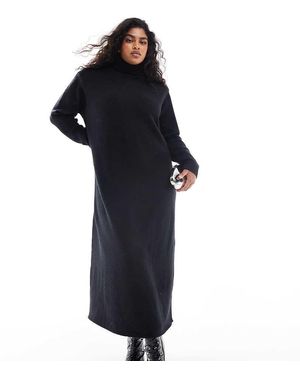 Pretty Lavish Curve Vestito Lungo Accollato - Blu