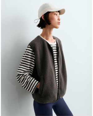 Oysho Zip-up Faux-shearling Gilet - Black