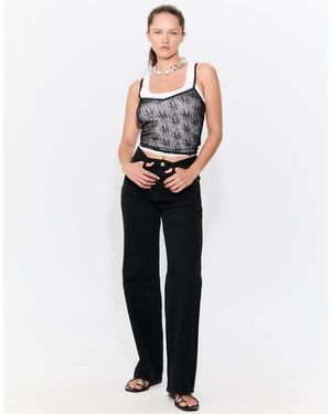 Stradivarius D92 Straight Wide Jeans - White