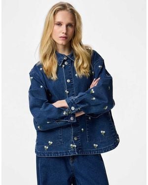 Pieces Denim Shirt - Blue