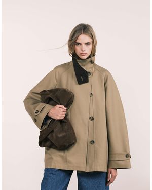 ARKET Waxed Cotton Trench Jacket - Natural