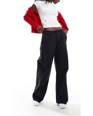 Levi's Pantalones Negros Sueltos De Talle Medio De Sarga Xl De - Azul