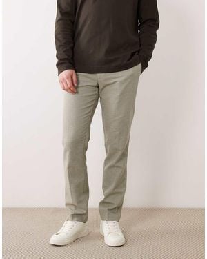 ASOS Linen Rich Slim Tailored Trousers - Green