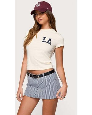 Edikted Cali Babe T Shirt - Blue