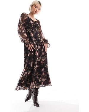Miss Selfridge Corset Chiffon Maxi Dress - Multicolor