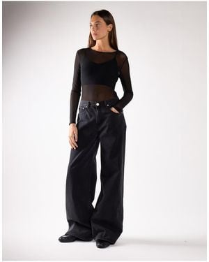 Glamorous High Waist Wide Leg Jeans - Blue