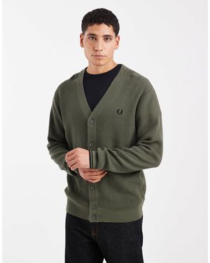 Fred Perry Gilet gaufré - kaki - Vert