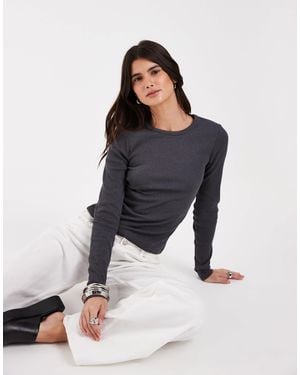 JJXX Long Sleeve Ribbed Top - Blue
