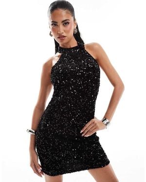 Threadbare Sequin Mini Dress - Black