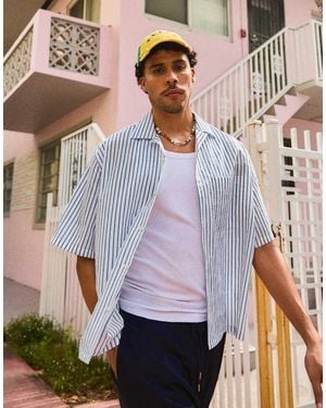 Bershka Short Sleeve Stripe Shirt - White