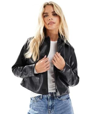 New Look Patch Pocket Pu Jacket - Multicolour