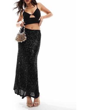 Never Fully Dressed Maxi Rok Met Lovertjes - Zwart