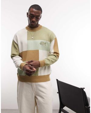 BLKVIS Jersey Con Diseño Tipo Patchwork Y Cuello Redondo De Punto De -Verde