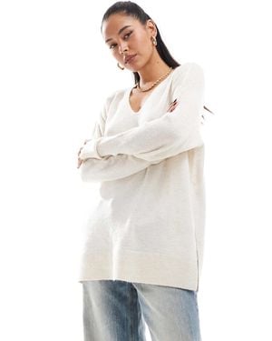 Vero Moda Longline Soft Sweater - White