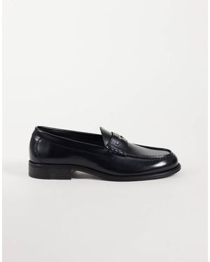 Noak Mocassins penny fabriqués au portugal avec détail pièce en cuir - Noir