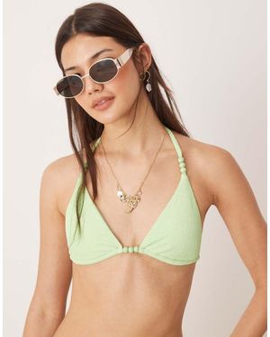 Dippin' Daisy's Triangle Beaded Bikini Top - Green