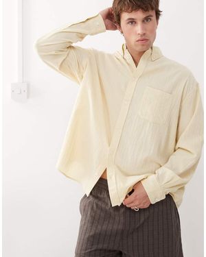 Weekday Long Sleeve Seersucker Shirt - Natural