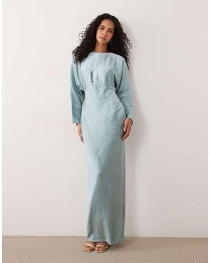 ASOS Satin Batwing Maxi Dress - Blue