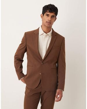 ASOS Slim Suit Jacket - Brown