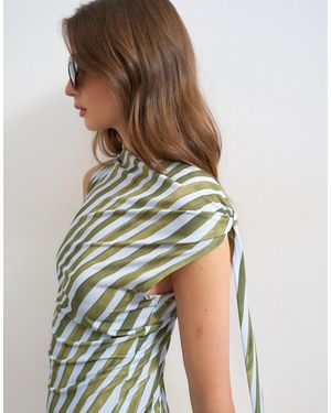 TOPSHOP – gestreiftes tanktop aus mikrofaser - Grün