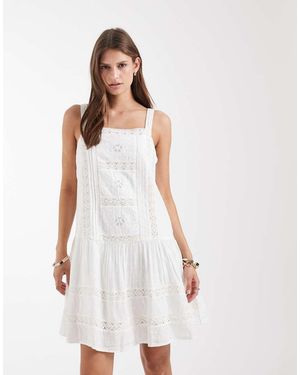 Levi's Kate Embroidered Pintuck Mini Dress With Ditsy Print - White