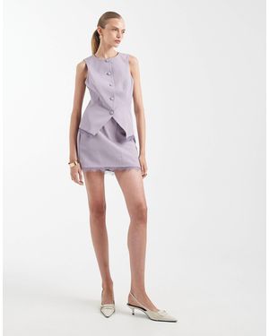 Miss Selfridge - Mini-jupe plissée - Taupe | ASOS