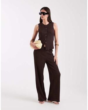 ONLY Seersucker Trousers Co-ord - Brown