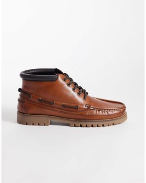 ASOS Lace Up Apron Boots With Lace Detailing - Brown