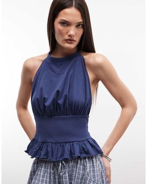 Susmie's Palmer Halterneck Top - Blue