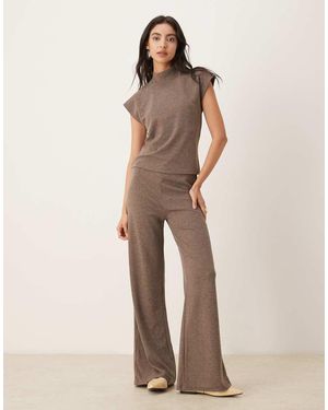 Mango Michi Straight Trouser Co-ord - Natural