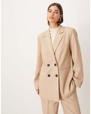Y.A.S Tailored Double Breasted Blazer Co-ord - Natural