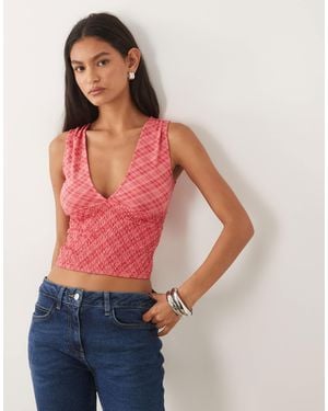 Motel Lantia V-neck Vest Top - Red