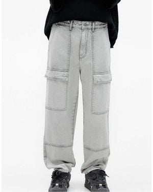 Pull&Bear baggy Fit Cargo Jeans - Grey