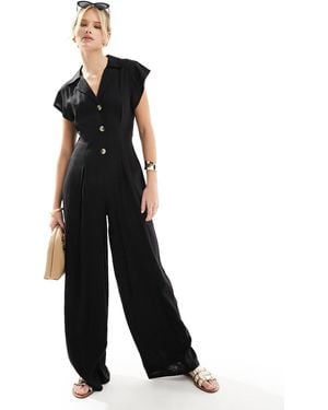 ASOS – jumpsuit aus leinen - Schwarz